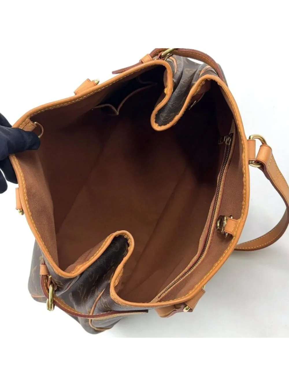 Louis Vuitton Batignolles Oriental Monogram Leather Brown Light Tote Gold